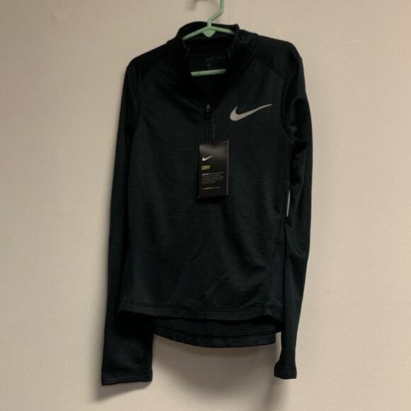 Nike Other - Nike Big Kids Girls MEDIUM Long Sleeve Half Zip Running Top, Black